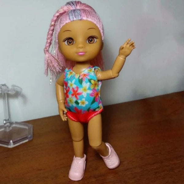 Planet Gates Mini 16cm Doll and Clothes 3D simulation eye Multi joint movable hinge doll Multi-color Hair Girls DIY Toys Birthday Gifts