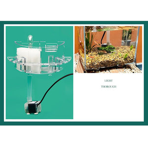 Planet Gates Mini Acrylic Aquarium Transparent Fish Keeper Fishbowl Portable Desktop Fish Tank Betta Tropical Fish Quiet Pump Filter Cotton