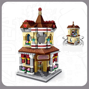 Planet Gates Mini Bricks City View Scene Mini Street Model Building Block Toys Gaming Room Candy Shop Toy Store Architecture Children DIY