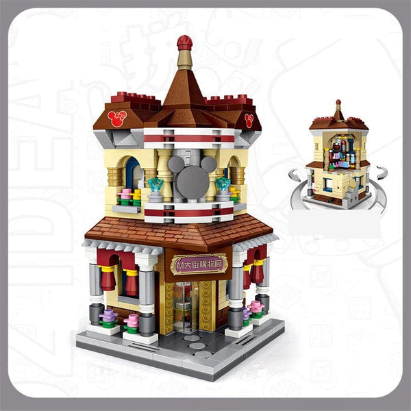 Planet Gates Mini Bricks City View Scene Mini Street Model Building Block Toys Gaming Room Candy Shop Toy Store Architecture Children DIY