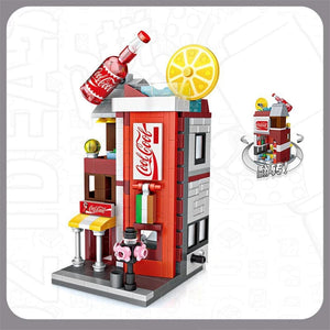 Planet Gates Mini Bricks City View Scene Mini Street Model Building Block Toys Gaming Room Candy Shop Toy Store Architecture Children DIY