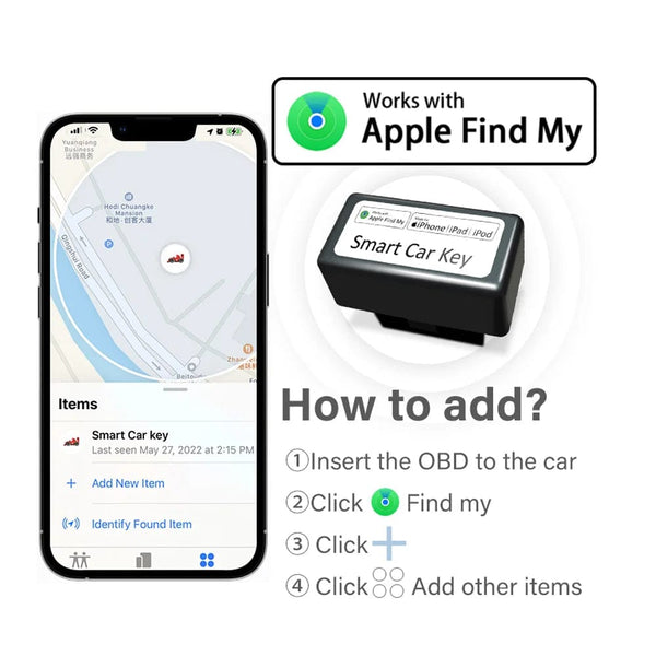 Planet Gates Mini Car OBD GPS Locator For Apple Find My APP Quick Installation Smart Tracker Anti-lost Device Finder Global Position