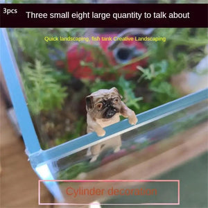 Planet Gates Mini Cartoon Dog Ornament Resin Figurine DIY Crafts Statue For Fish Tank Fishbowl Aquarium Accessories Home Decoration