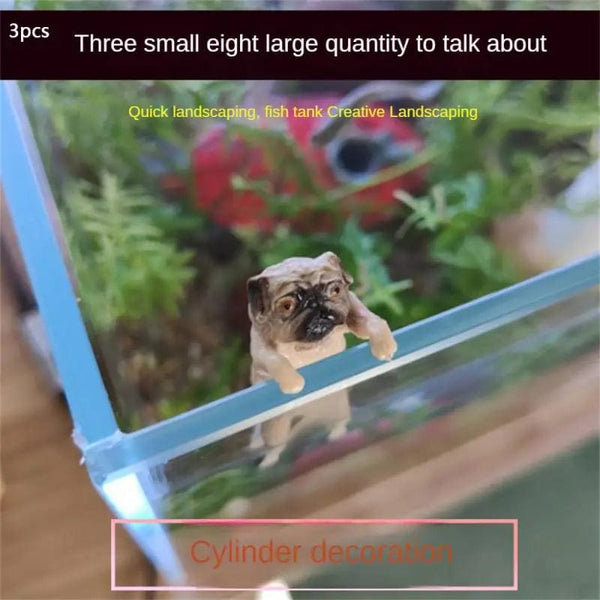 Planet Gates Mini Cartoon Dog Ornament Resin Figurine DIY Crafts Statue For Fish Tank Fishbowl Aquarium Accessories Home Decoration