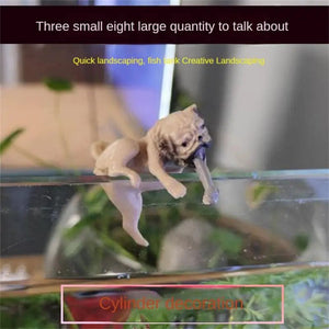 Planet Gates Mini Cartoon Dog Ornament Resin Figurine DIY Crafts Statue For Fish Tank Fishbowl Aquarium Accessories Home Decoration