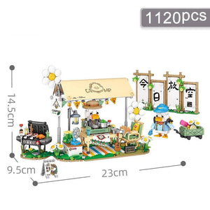 Planet Gates Mini city Street view Architectural landscape model Creative folding blocks toy Takoyaki Shop Coffee shop Christmas gift