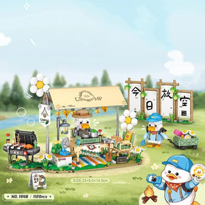 Planet Gates Mini city Street view Architectural landscape model Creative folding blocks toy Takoyaki Shop Coffee shop Christmas gift