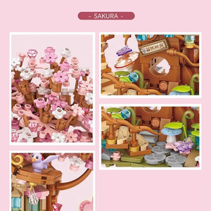 Planet Gates Mini city Street view Architectural landscape model Creative folding blocks toy Takoyaki Shop Coffee shop Christmas gift