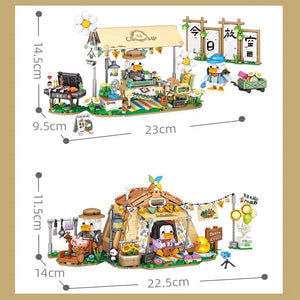 Planet Gates Mini city Street view Architectural landscape model Creative folding blocks toy Takoyaki Shop Coffee shop Christmas gift