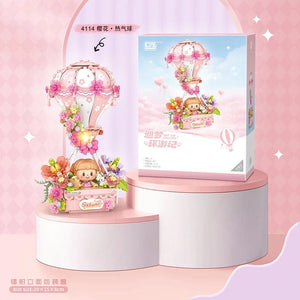 Planet Gates Mini city Street view Architectural landscape model Creative folding blocks toy Takoyaki Shop Coffee shop Christmas gift