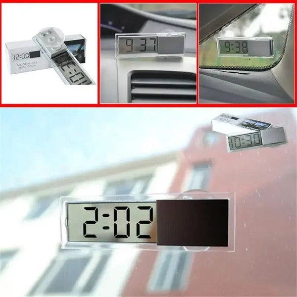 Planet Gates Mini Digital Car Electronic Clock High Quality Durable Transparent LCD Display Watch With Sucker Universal Decor