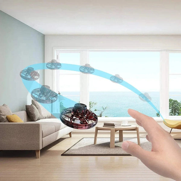 Planet Gates Mini Drone LED UFO Fingertip flying machine induction gyroscope Decompression adult children's toys