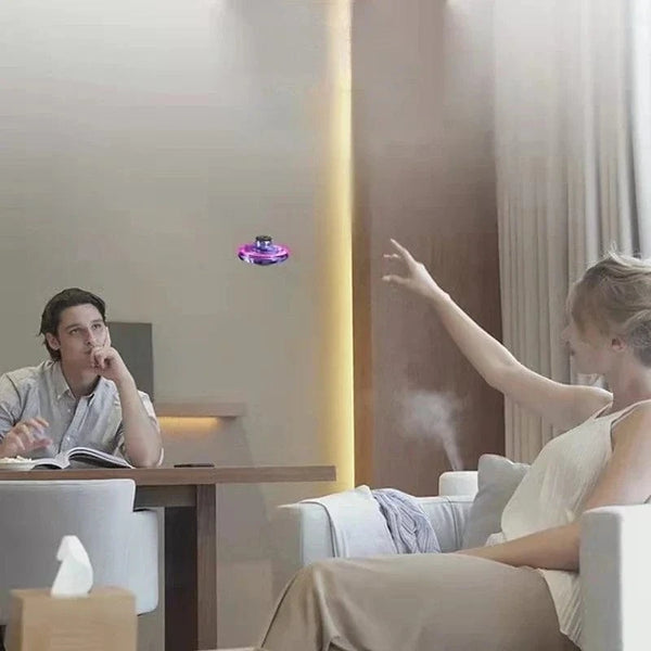 Planet Gates Mini Drone LED UFO Fingertip flying machine induction gyroscope Decompression adult children's toys