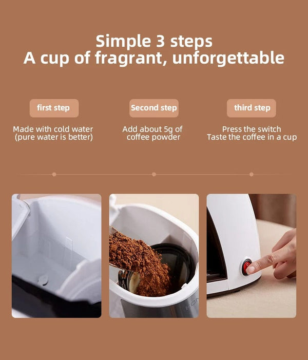 Planet Gates Mini Electric Drip Coffee Maker American Drip Coffee Maker One Button Operation Coffee Maker Coffee Tools