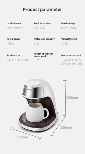 Planet Gates Mini Electric Drip Coffee Maker American Drip Coffee Maker One Button Operation Coffee Maker Coffee Tools