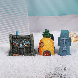 Planet Gates MINI Fish Tank Aquarium Landscaping Decoration Landscape Cartoon Pineapple House Resin Ornaments Floating Home Ornaments