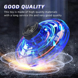 Planet Gates Mini Flying Spinner Luminous UFO Drone Hand Operated Flyorb Fly Fidget Toys Children Kids Adult Christmas Birthday Gift