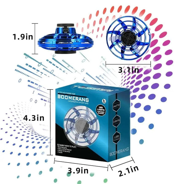 Planet Gates Mini Flying Spinner Luminous UFO Drone Hand Operated Flyorb Fly Fidget Toys Children Kids Adult Christmas Birthday Gift