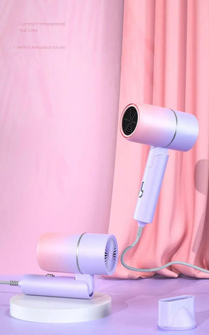 Planet Gates MIni Folding Hairdryer 220V-240V 750W with Carrying Bag Hot Air Anion Hair Care for Home Travel Hair Dryer Dormitory Blow Drier