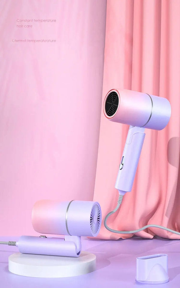 Planet Gates MIni Folding Hairdryer 220V-240V 750W with Carrying Bag Hot Air Anion Hair Care for Home Travel Hair Dryer Dormitory Blow Drier