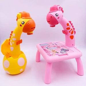 Planet Gates Mini Led Projector Art Drawing Table Light Toy for Children Kids Painting Board Small Desk Educational Learning Paint Tool Craft