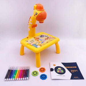 Planet Gates Mini Led Projector Art Drawing Table Light Toy for Children Kids Painting Board Small Desk Educational Learning Paint Tool Craft