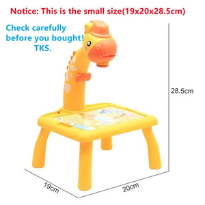 Planet Gates Mini Led Projector Art Drawing Table Light Toy for Children Kids Painting Board Small Desk Educational Learning Paint Tool Craft
