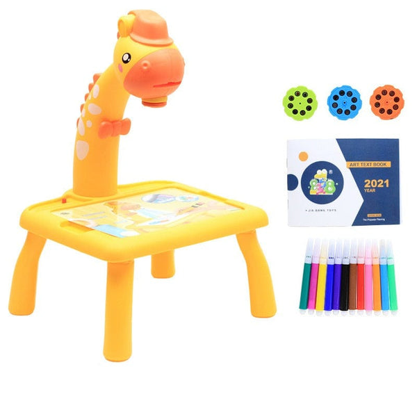 Planet Gates Mini Led Projector Art Drawing Table Light Toy for Children Kids Painting Board Small Desk Educational Learning Paint Tool Craft