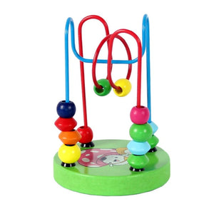 Planet Gates Mini Montessori Wooden Toys Kids Circles Bead Wire Maze Roller Coaster Toddler Early Educational Puzzles Toy for Children infant
