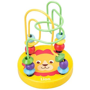 Planet Gates Mini Montessori Wooden Toys Kids Circles Bead Wire Maze Roller Coaster Toddler Early Educational Puzzles Toy for Children infant