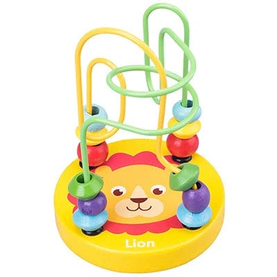 Planet Gates Mini Montessori Wooden Toys Kids Circles Bead Wire Maze Roller Coaster Toddler Early Educational Puzzles Toy for Children infant