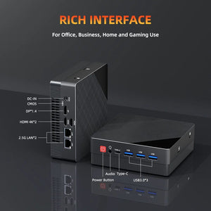 Planet Gates Mini PC Computer Gaming AMD Ryzen7 5825U 4800H 5800H 4500U Pocket Dual HDMI LAN WIFI6 BT5.2 NUC Office Desk Computer DDR4 NVMe