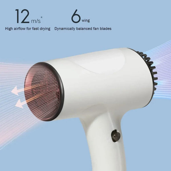 Planet Gates Mini Portable Hair Dryer  2600mAh USB Rechargeable  Powerful Wireless Anion Handy  Blow Dryer  Professional Hair Dryer