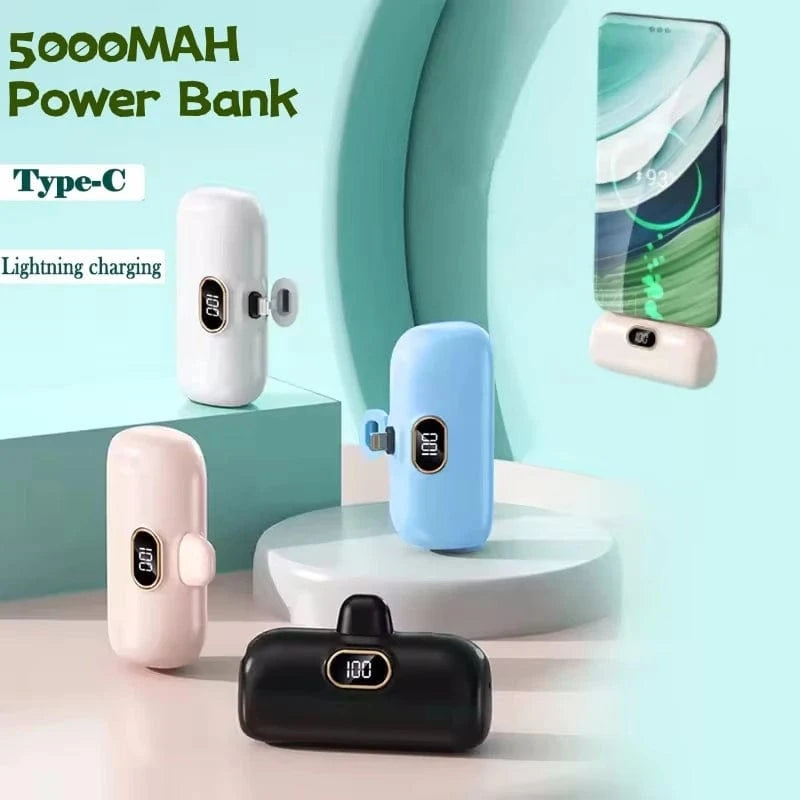 Planet Gates Mini Power Bank 2000/5000mAh Built Cable Portable Mobile Charger Fast Charger Spare Battery Capsule Power bank For iPhone Type-C