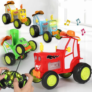 Planet Gates Mini Rc Car With Music Lights Crazy Jumping Vehicle Infrared Remote Control Stunt Cars Walk Upright Rc Truck Funny Children Toys