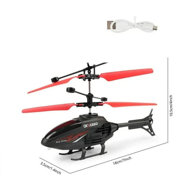 Planet Gates Mini RC Drone Rechargeable No Remote Control RC Helicopters Drone Toys Induction Hovering Safe Fall-resistant