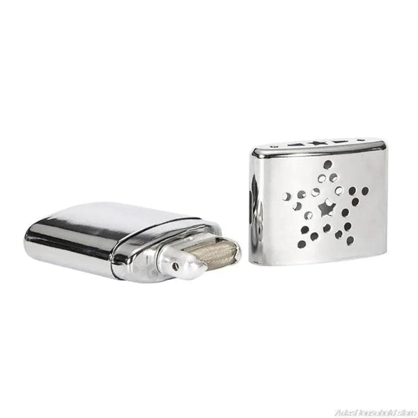 Planet Gates Mini Refillable Pocket Heater Mini Reusable Hand Warmer Zinc Alloy Small Warmer Burner for Camping Skiing Fishing Hiking de20 21