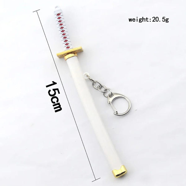 Planet Gates Mini Roronoa Zoro Samurai Sword Keychain Anime Scabbard Key Ring Katana Buckle Key Chain for men women Cosplay Toy Jewelry Gift