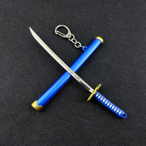 Planet Gates Mini Roronoa Zoro Samurai Sword Keychain Anime Scabbard Key Ring Katana Buckle Key Chain for men women Cosplay Toy Jewelry Gift