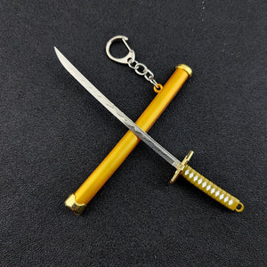 Planet Gates Mini Roronoa Zoro Samurai Sword Keychain Anime Scabbard Key Ring Katana Buckle Key Chain for men women Cosplay Toy Jewelry Gift