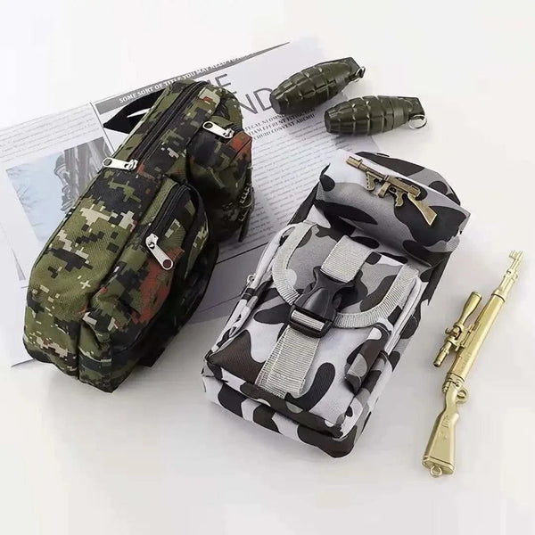 Planet Gates Mini schoolbag camouflage pencil case School stationery storage bag Military backpack pen case Boy pencil bag Student pen bag