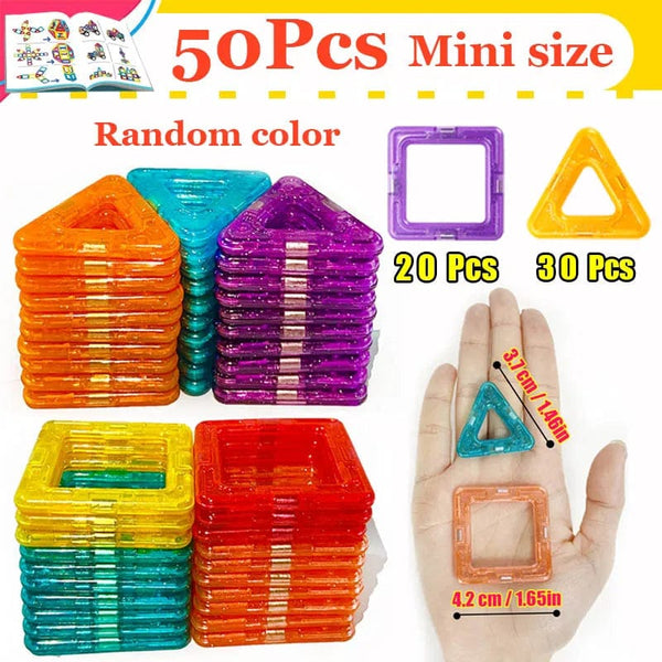 Planet Gates Mini Size 50 Pcs Magnetic Building Blocks Big Size and Mini Size DIY Magnets Toys for Kids Designer Construction Set Gifts for Children Toys
