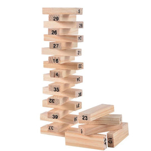 Planet Gates Mini size 54Pcs Building Blocks Toy Funny Mini Wooden Tower Hardwood Domino Stacker Extract Montessori Educational Game for Children Gifts
