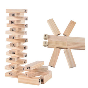 Planet Gates Mini size 54Pcs Building Blocks Toy Funny Mini Wooden Tower Hardwood Domino Stacker Extract Montessori Educational Game for Children Gifts