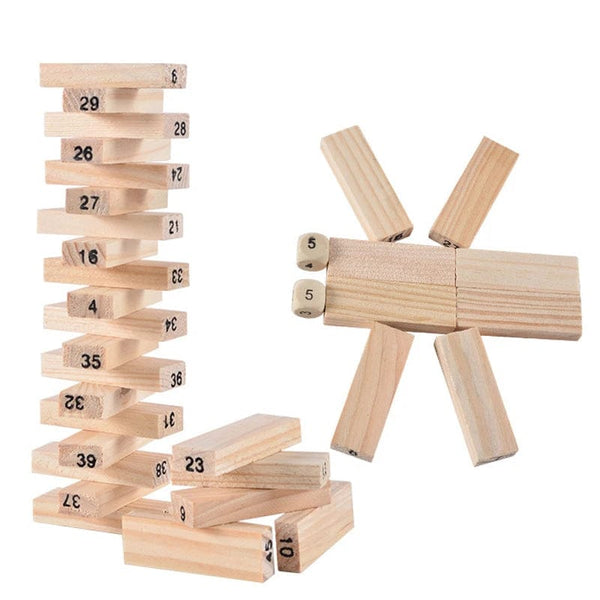 Planet Gates Mini size 54Pcs Building Blocks Toy Funny Mini Wooden Tower Hardwood Domino Stacker Extract Montessori Educational Game for Children Gifts