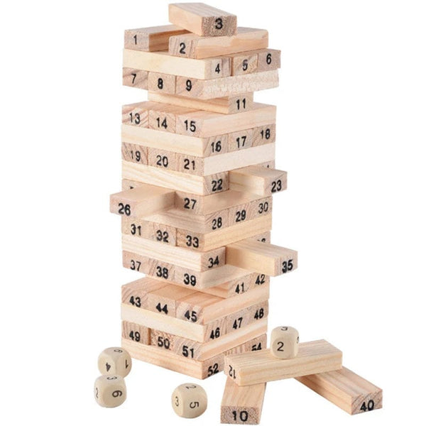 Planet Gates Mini size 54Pcs Building Blocks Toy Funny Mini Wooden Tower Hardwood Domino Stacker Extract Montessori Educational Game for Children Gifts