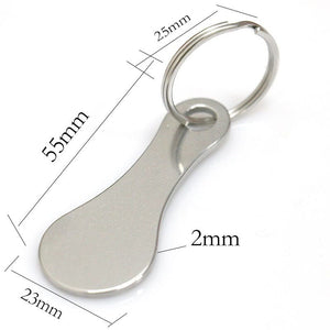 Planet Gates Mini Stainless Steel Key Ring, Shopping Trolley Tokens Small Aldi Quarter Holder Keychain For Grocery Shopping Cart