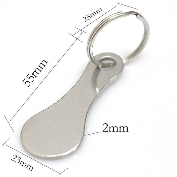 Planet Gates Mini Stainless Steel Key Ring, Shopping Trolley Tokens Small Aldi Quarter Holder Keychain For Grocery Shopping Cart
