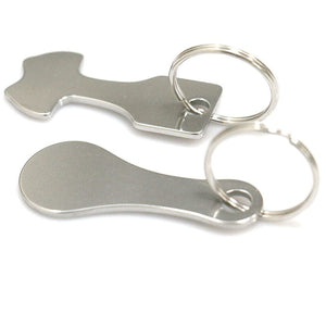 Planet Gates Mini Stainless Steel Key Ring, Shopping Trolley Tokens Small Aldi Quarter Holder Keychain For Grocery Shopping Cart
