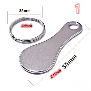 Planet Gates Mini Stainless Steel Key Ring, Shopping Trolley Tokens Small Aldi Quarter Holder Keychain For Grocery Shopping Cart
